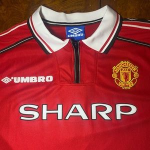 1998/99 MANCHESTER UNITED HOME LONG SLEEVE SHIRT #7 BECKHAM